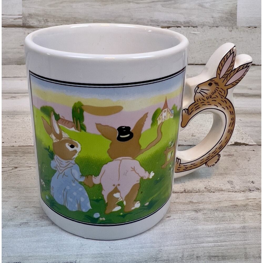 Vintage Peter Rabbit Coffee Mugs Set of 4 Artmark Bunny Handles Beatrix Potter - Picture 6 of 9
